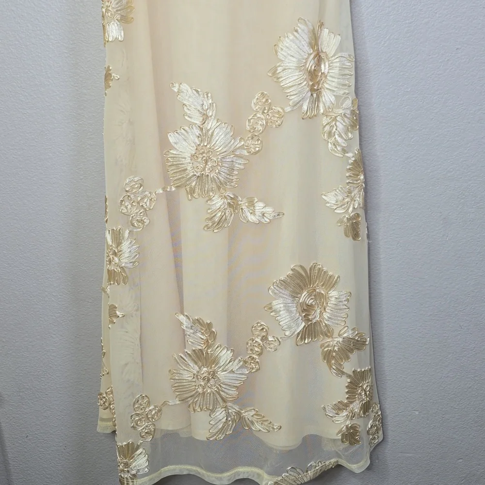 Babyboo Nefertiti Elegant Floral Shaped Ribon Embroidered Underwire Maxi Dress L - Picture 5 of 14